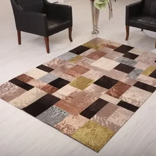 Leather designer rugs